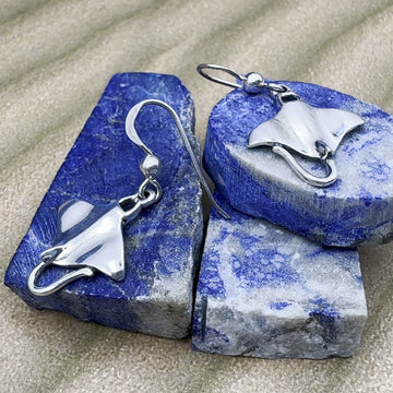 Sterling Silver Manta Ray Pendant Chain and Earrings Box Set SET029